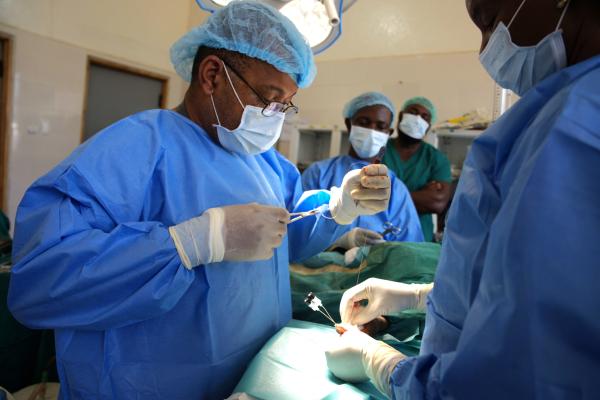 Medical professionals at work in Liberia